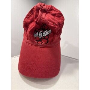 Red Fusion Embroidered Cap Buckle Adjustable Strap Dr Pepper Cotton Hat